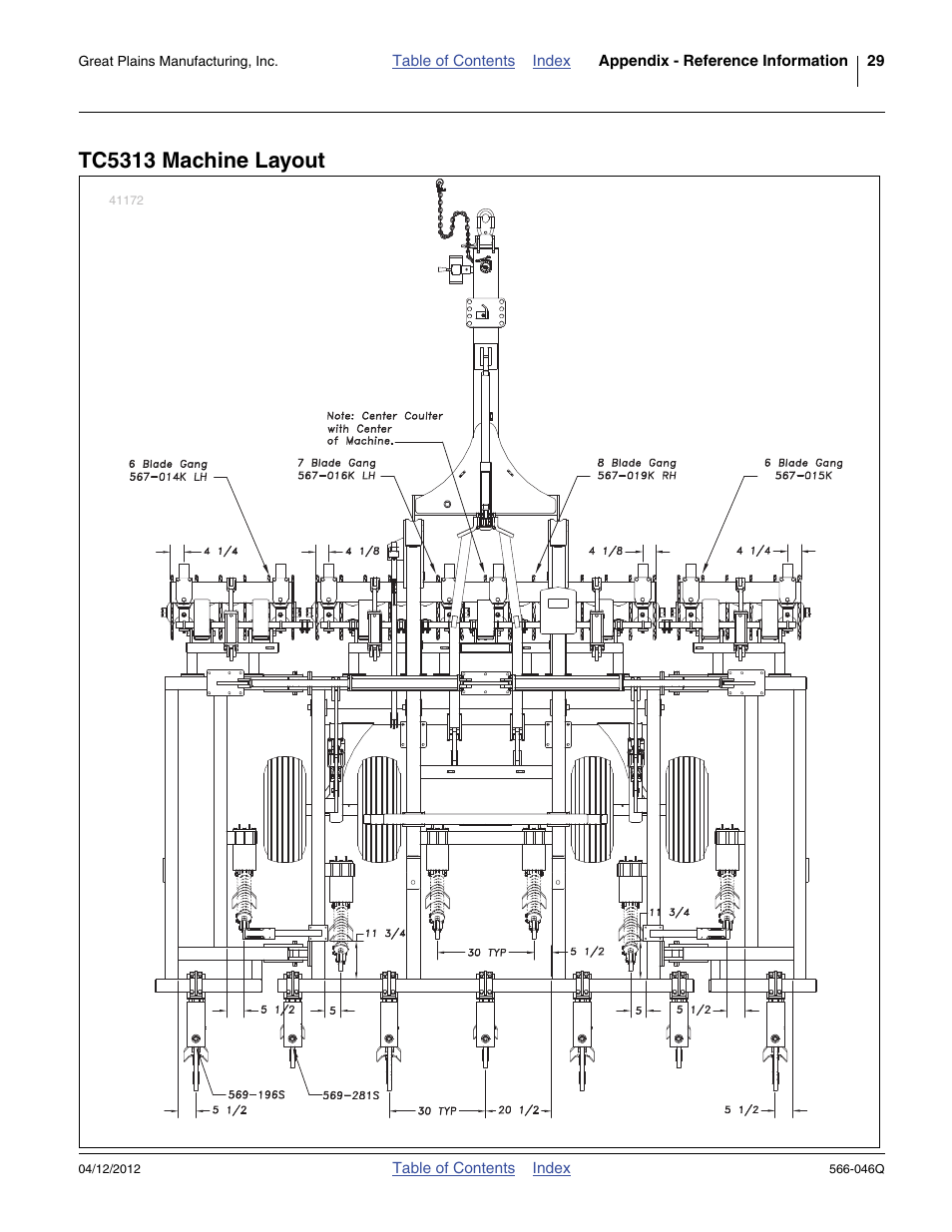Tc5313 machine layout | Great Plains TC5319 Predelivery Manual User Manual | Page 33 / 64