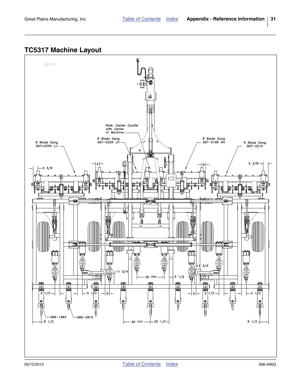 Tc5317 machine layout | Great Plains TC5319 Predelivery Manual User Manual | Page 35 / 64
