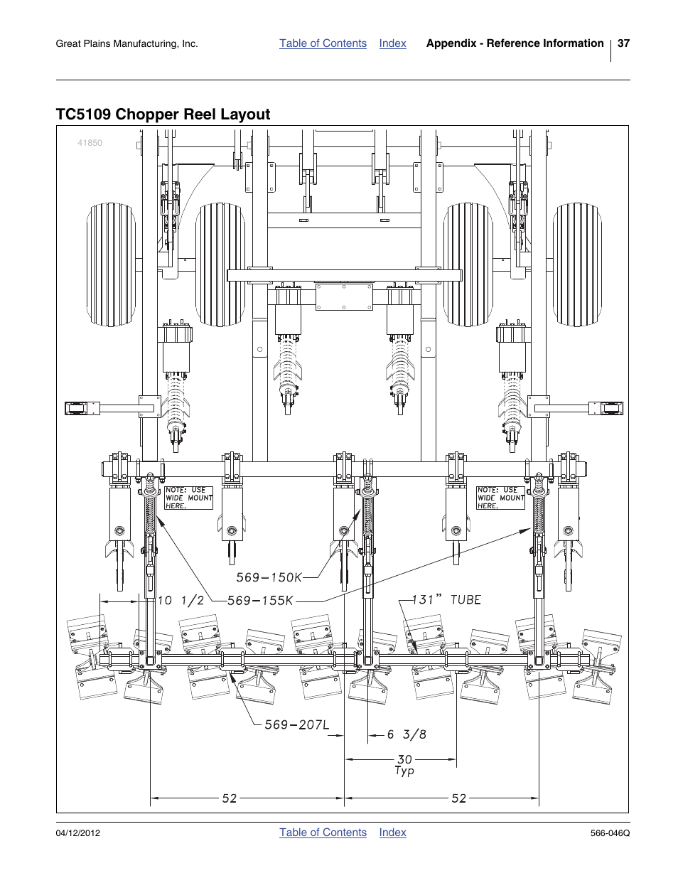 Tc5109 chopper reel layout | Great Plains TC5319 Predelivery Manual User Manual | Page 41 / 64