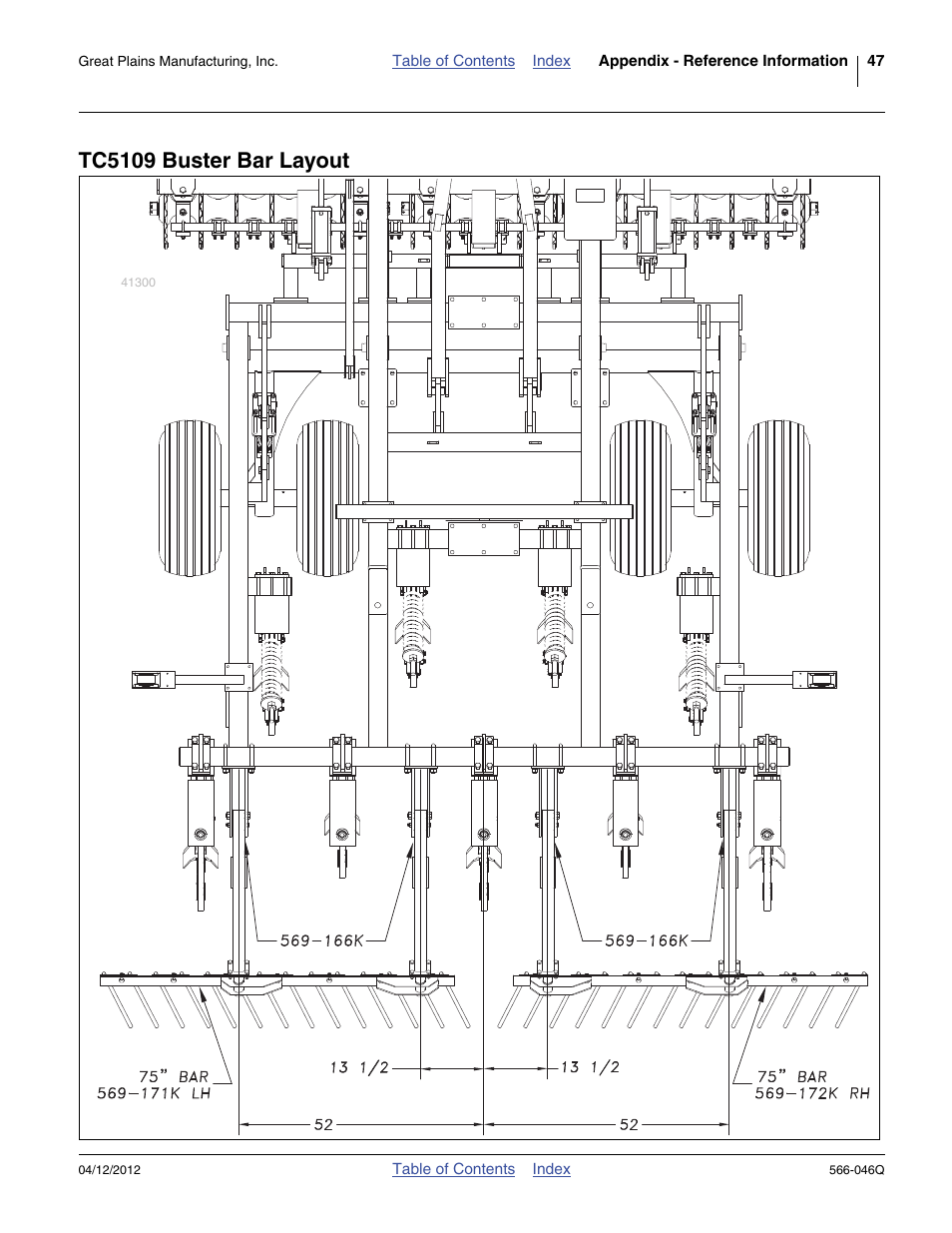 Tc5109 buster bar layout | Great Plains TC5319 Predelivery Manual User Manual | Page 51 / 64