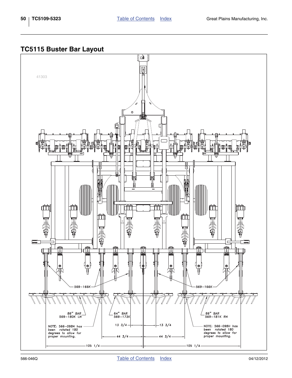 Tc5115 buster bar layout | Great Plains TC5319 Predelivery Manual User Manual | Page 54 / 64