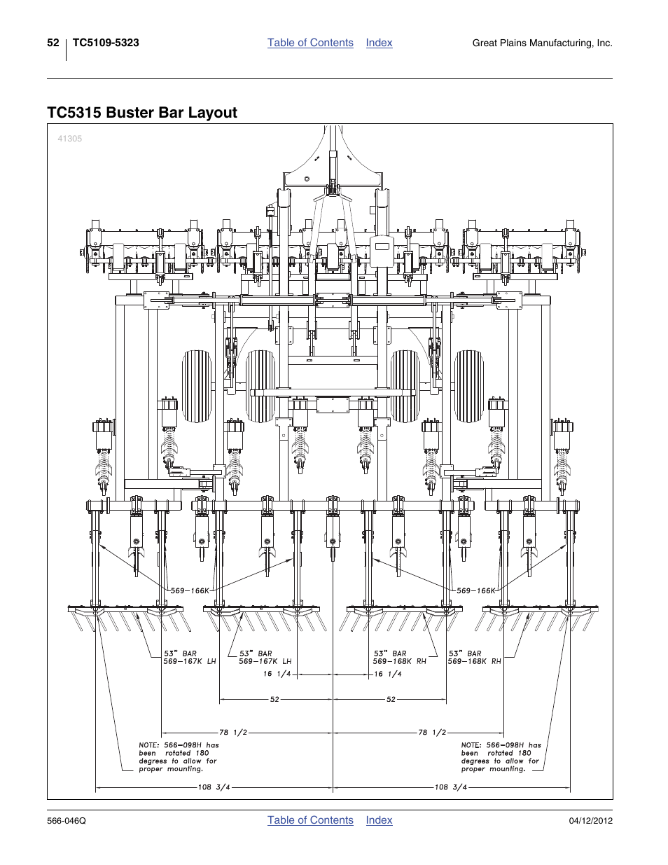 Tc5315 buster bar layout | Great Plains TC5319 Predelivery Manual User Manual | Page 56 / 64