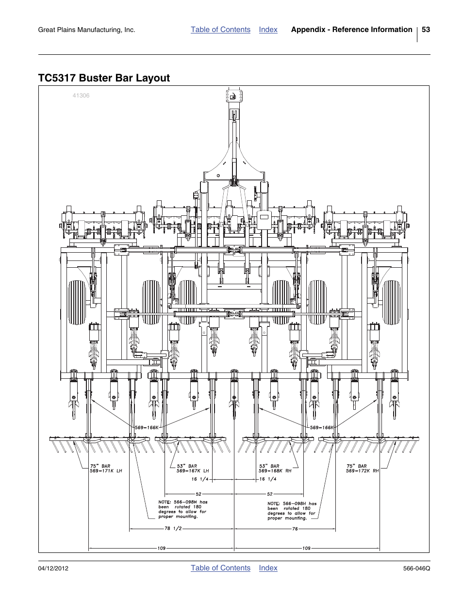 Tc5317 buster bar layout | Great Plains TC5319 Predelivery Manual User Manual | Page 57 / 64