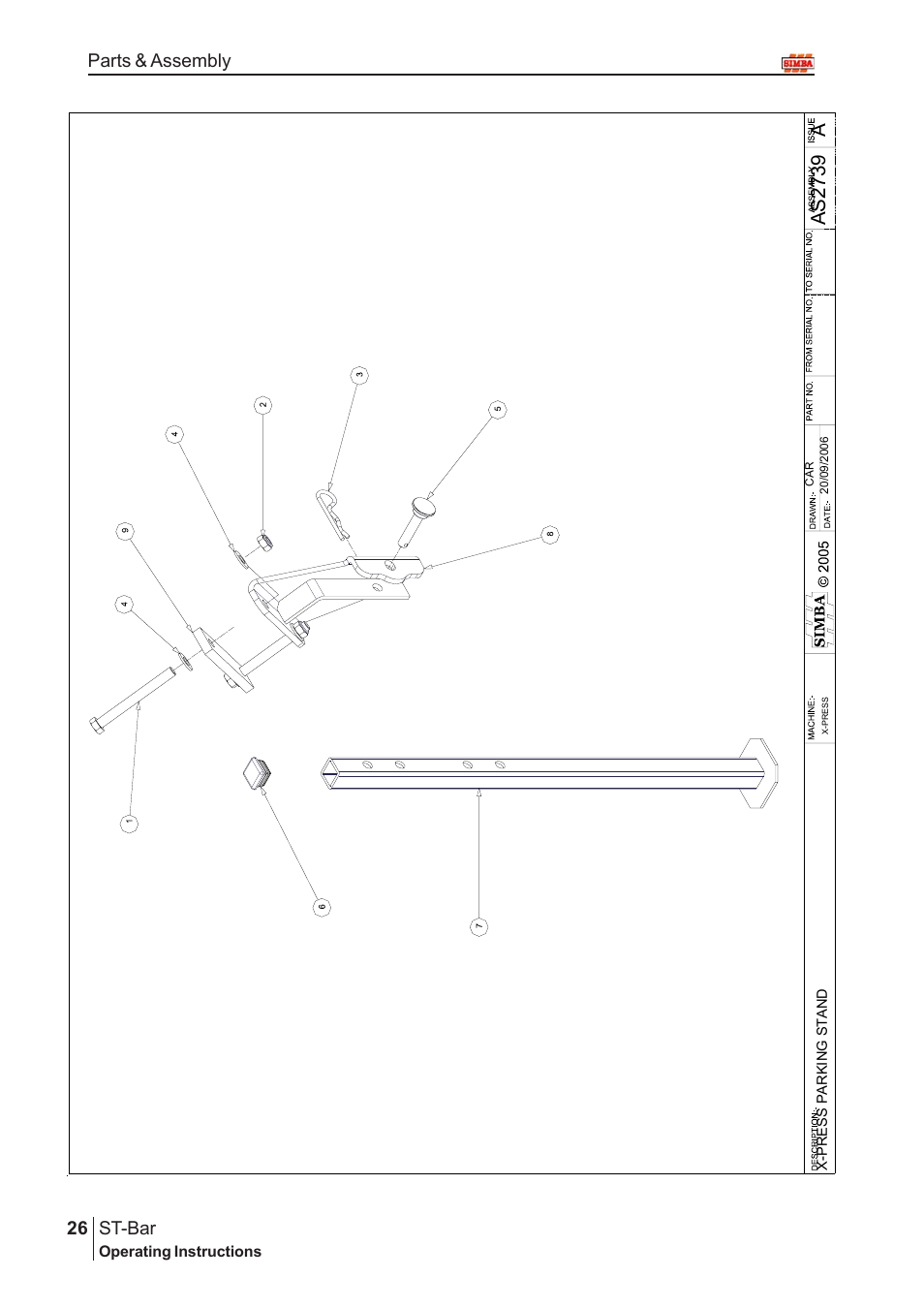As 2 739, St-bar, 26 parts & assembly | Great Plains P15002 Serial No 12699 to 12723 User Manual | Page 26 / 32