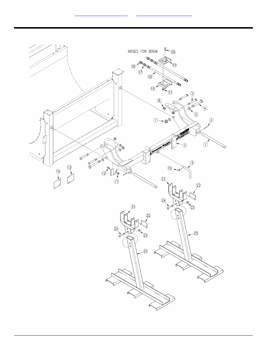 Boom carrier assembly for 3-point mounted sprayer, S/n 4300-) | Great Plains CF600 Parts Manual User Manual | Page 22 / 74
