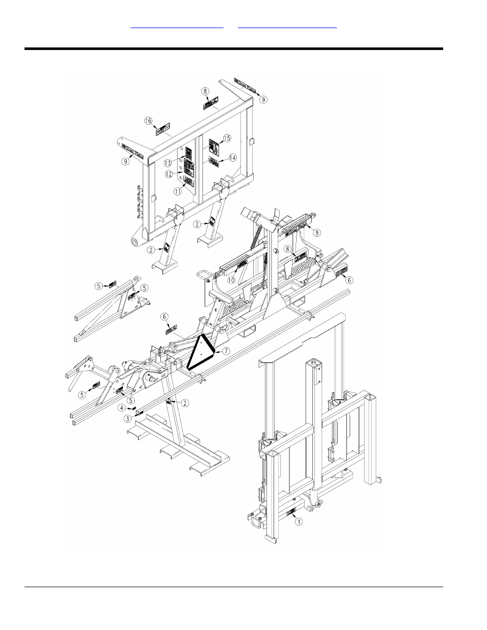 Decal placement (s/n 4301+/ii1000+) | Great Plains CF600 Parts Manual User Manual | Page 64 / 74