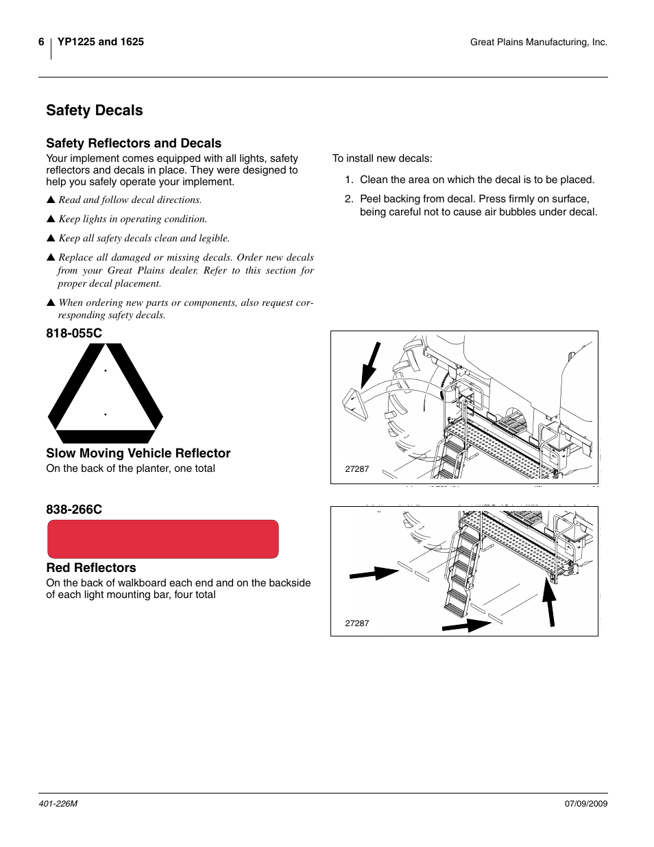 Safety decals | Great Plains YP1625 Operator Manual User Manual | Page 10 / 134