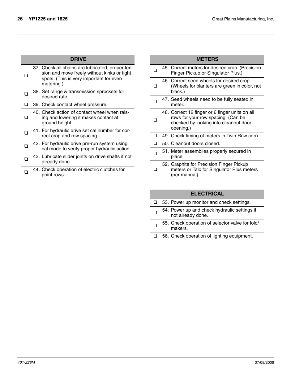 Great Plains YP1625 Operator Manual User Manual | Page 30 / 134