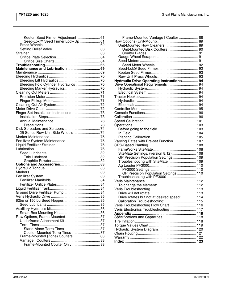 Great Plains YP1625 Operator Manual User Manual | Page 4 / 134
