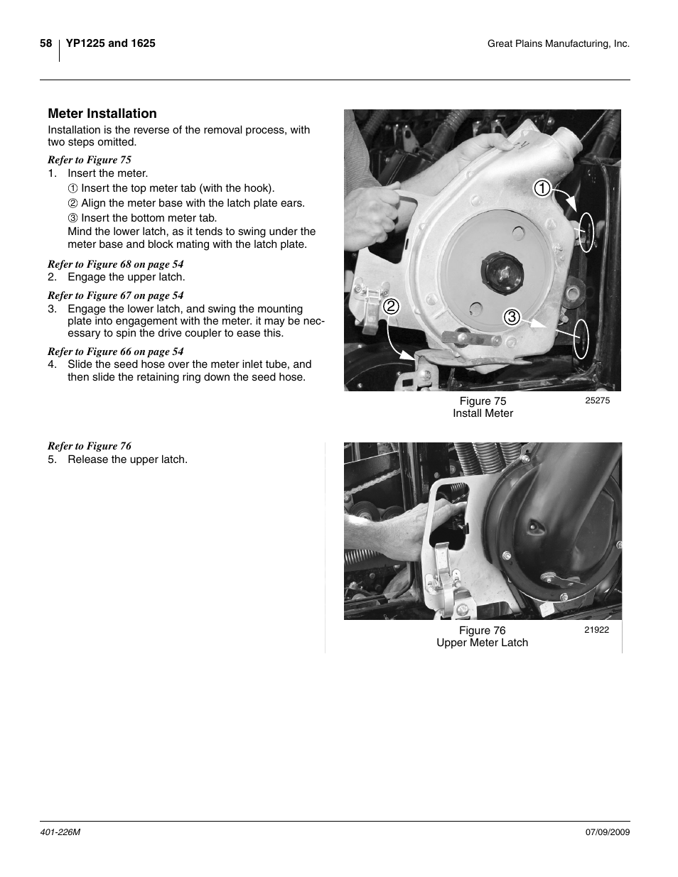 Meter installation | Great Plains YP1625 Operator Manual User Manual | Page 62 / 134