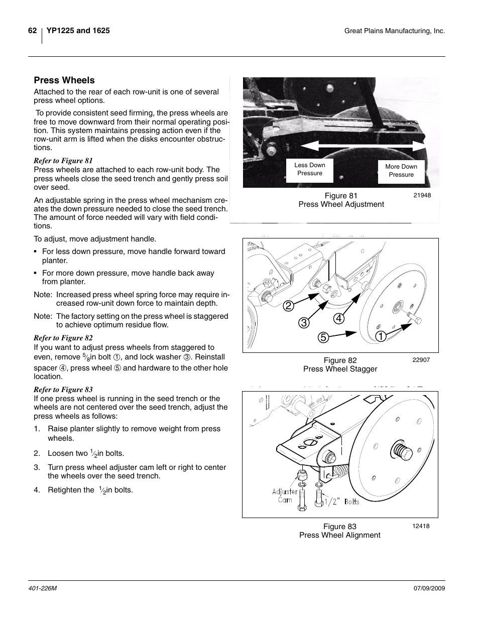 Press wheels | Great Plains YP1625 Operator Manual User Manual | Page 66 / 134