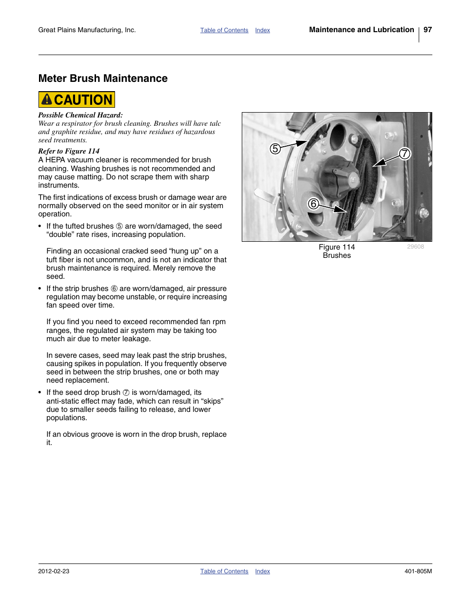 Meter brush maintenance | Great Plains YP4425A Operator Manual User Manual | Page 101 / 166