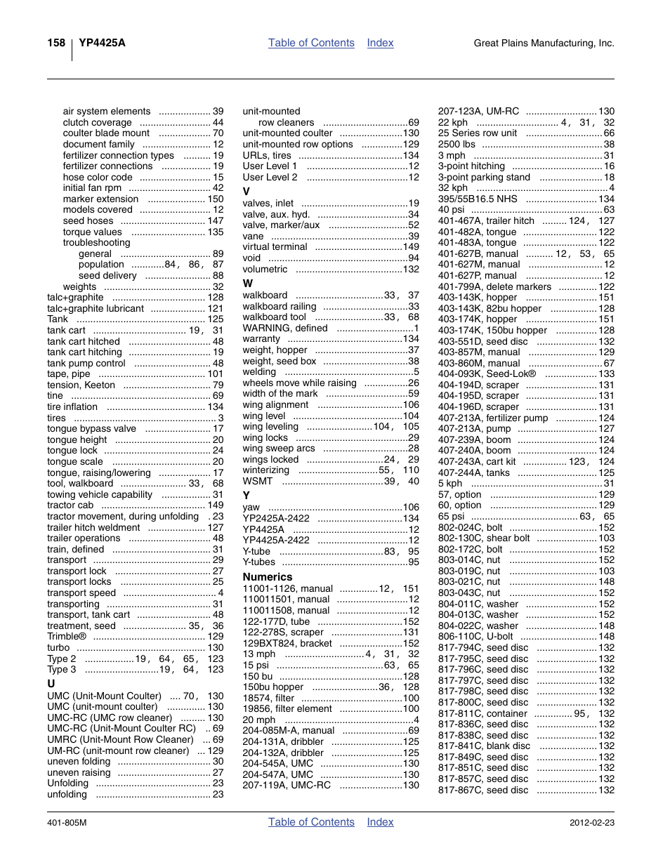 Great Plains YP4425A Operator Manual User Manual | Page 162 / 166
