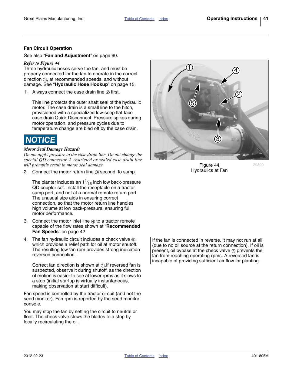 Fan circuit operation | Great Plains YP4425A Operator Manual User Manual | Page 45 / 166