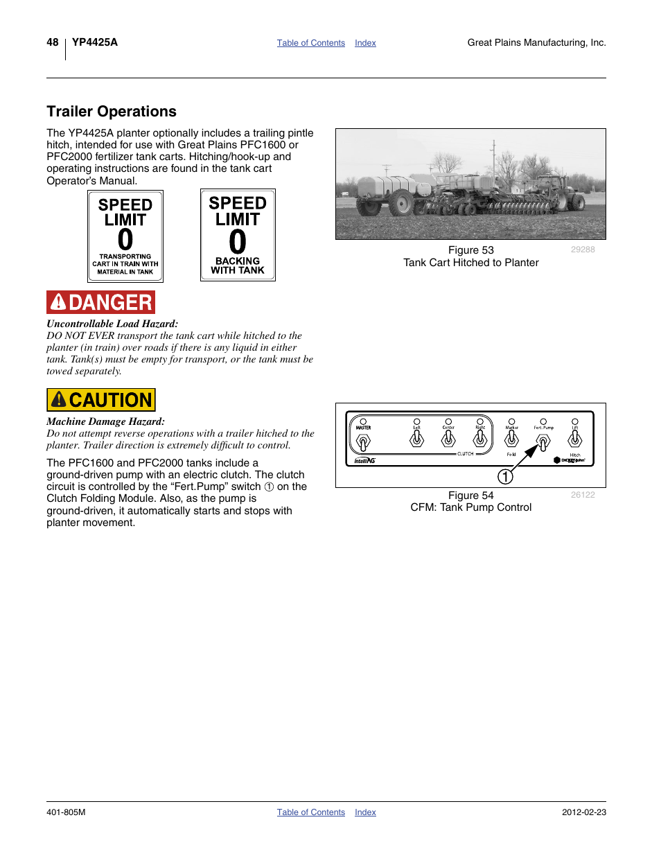 Trailer operations | Great Plains YP4425A Operator Manual User Manual | Page 52 / 166