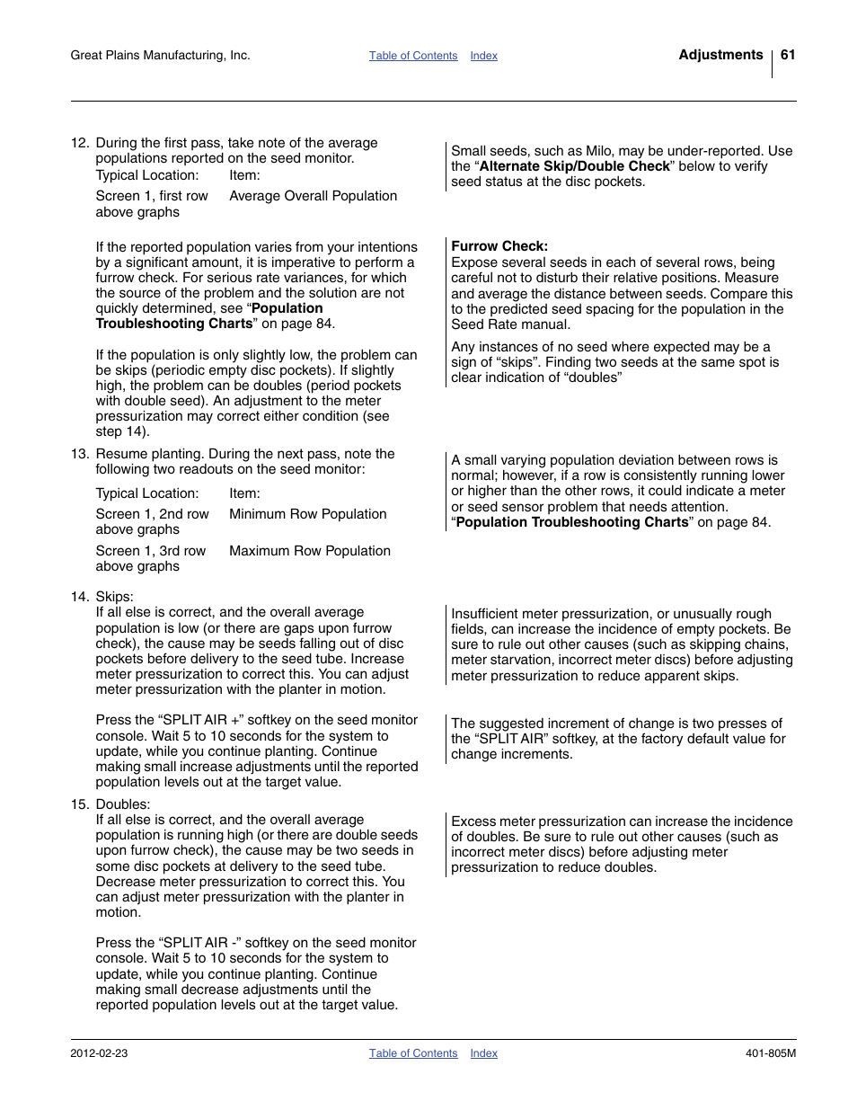Furrow check | Great Plains YP4425A Operator Manual User Manual | Page 65 / 166