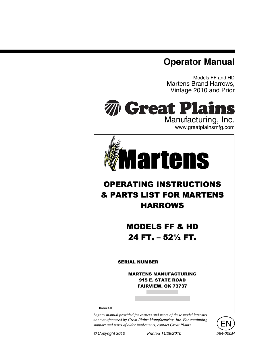 Great Plains HD Series Operator Manual User Manual | 14 pages