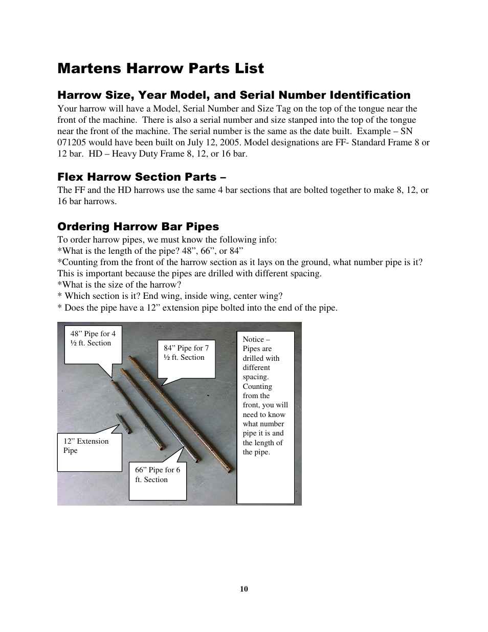 Martens harrow parts list | Great Plains HD Series Operator Manual User Manual | Page 10 / 14