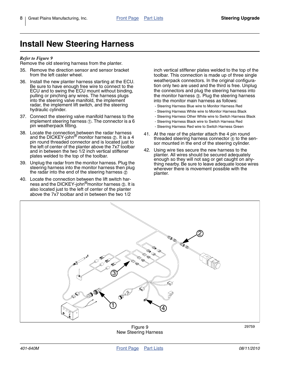 Install new steering harness | Great Plains 3PYP Planters User Manual | Page 8 / 12