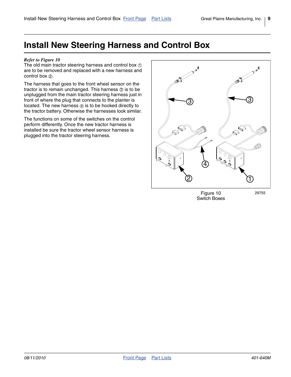 Install new steering harness and control box | Great Plains 3PYP Planters User Manual | Page 9 / 12