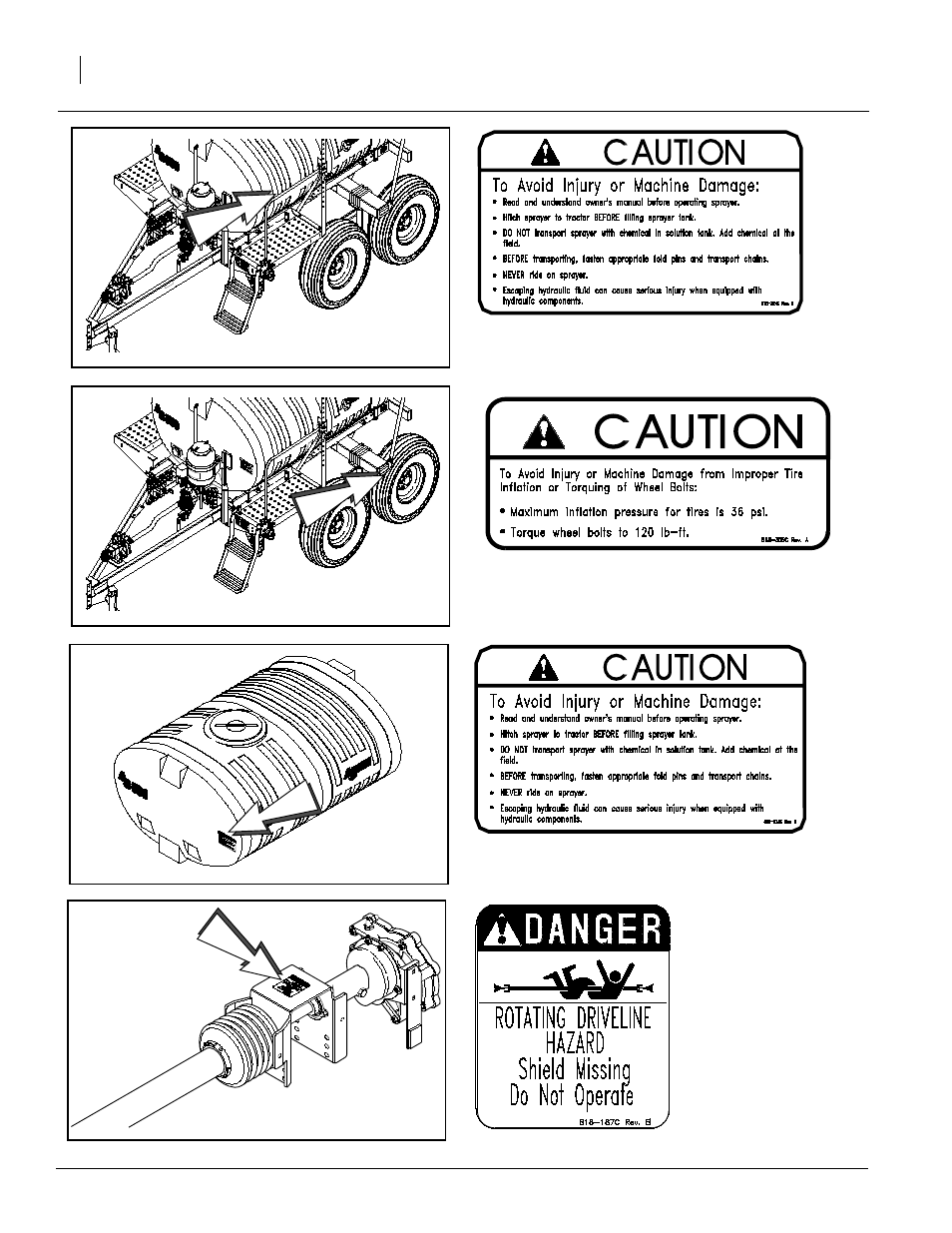 324c stainless steel tank only, 305c, 324c polyethylene tank only | 187c | Great Plains TA520S Operator Manual User Manual | Page 12 / 66