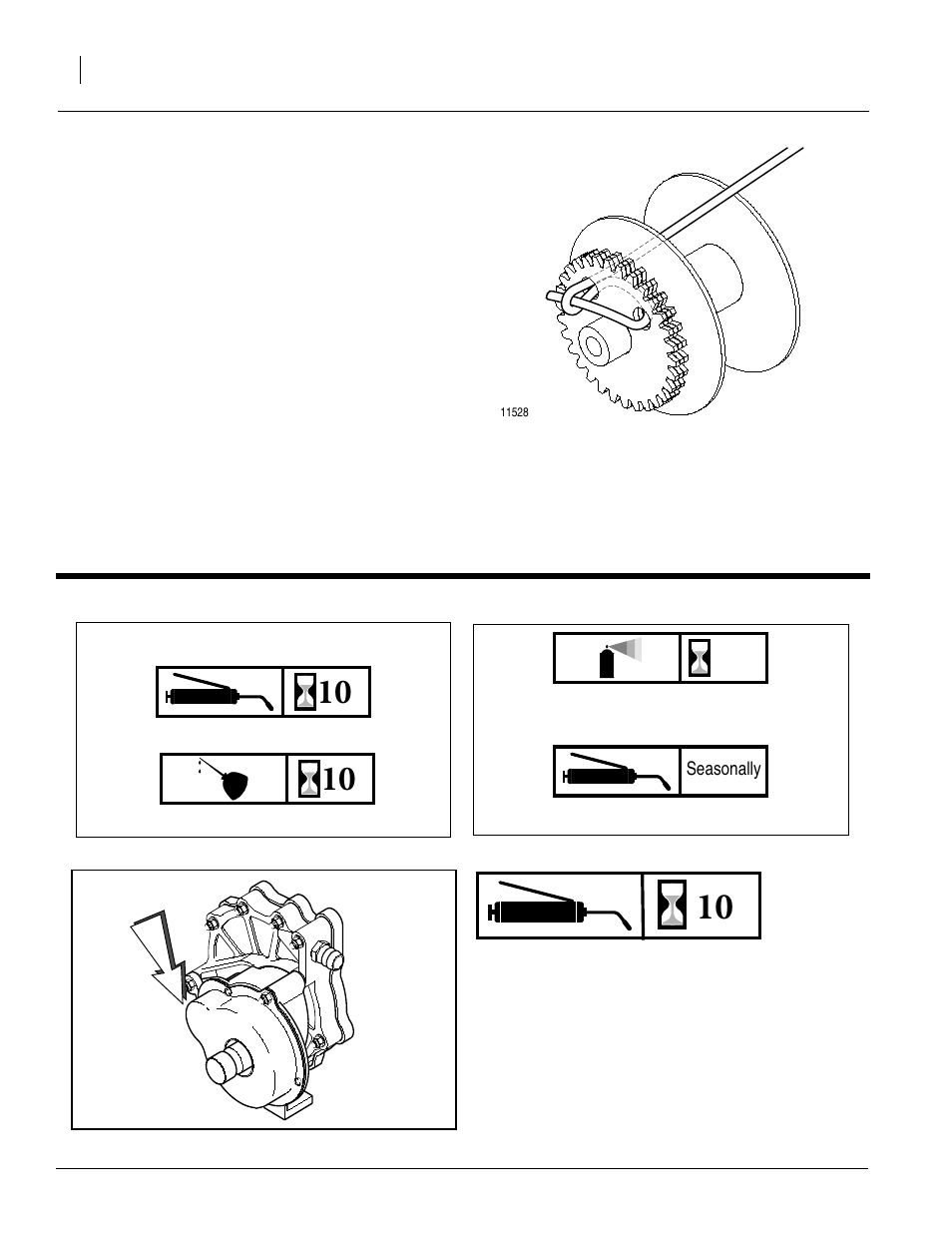 Winch maintenance, Lubrication, Pto pump {if applicable | Universal lubrication symbols | Great Plains TA520S Operator Manual User Manual | Page 58 / 66