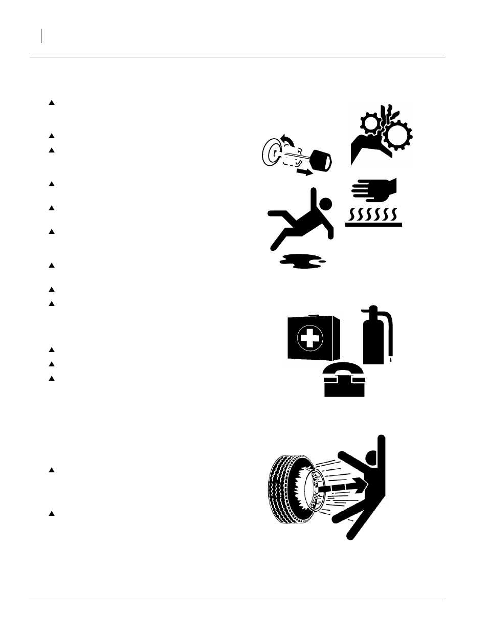 Practice safe maintenance, Prepare for emergencies, Tire safety | Great Plains TA520S Operator Manual User Manual | Page 6 / 66