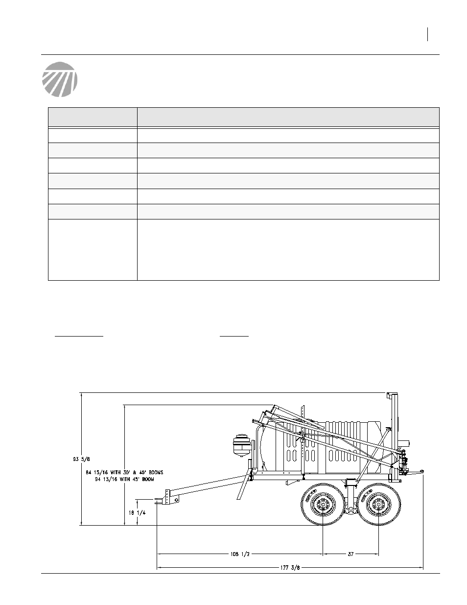 Specifications and capacities | Great Plains TA520S Operator Manual User Manual | Page 63 / 66