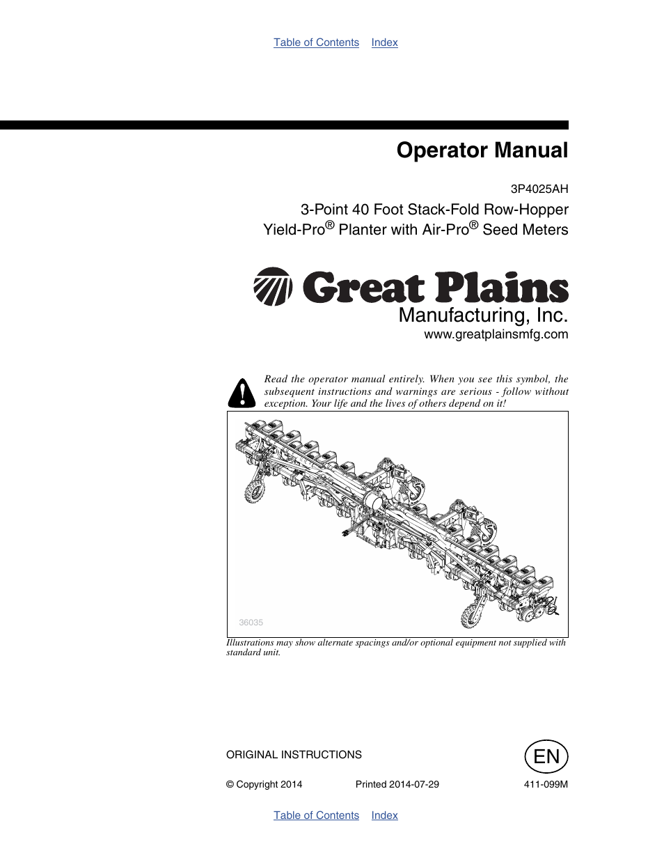 Great Plains 3P4025AH Operator Manual User Manual | 132 pages