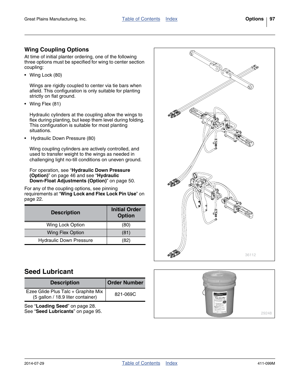 Wing coupling options, Seed lubricant | Great Plains 3P4025AH Operator Manual User Manual | Page 101 / 132