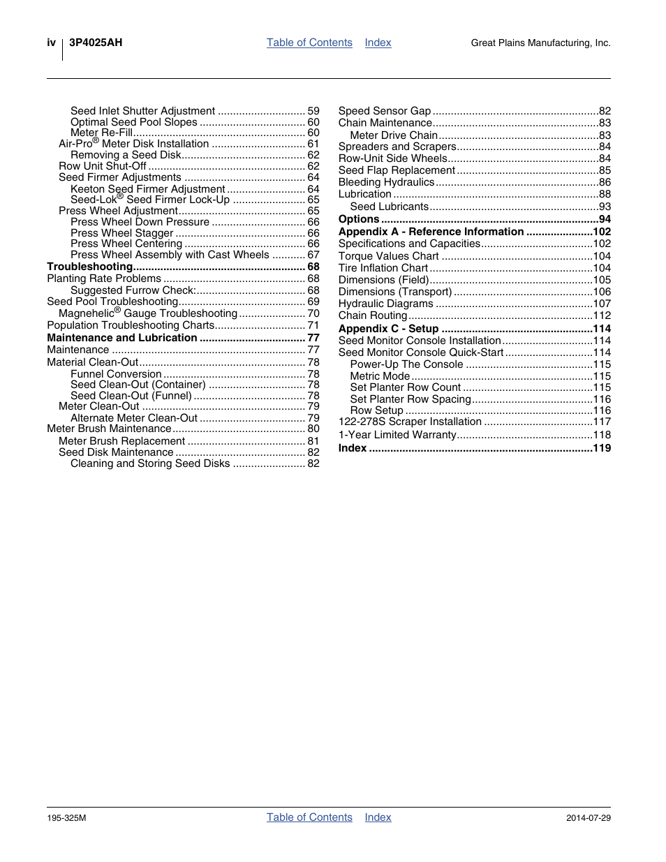 Great Plains 3P4025AH Operator Manual User Manual | Page 4 / 132