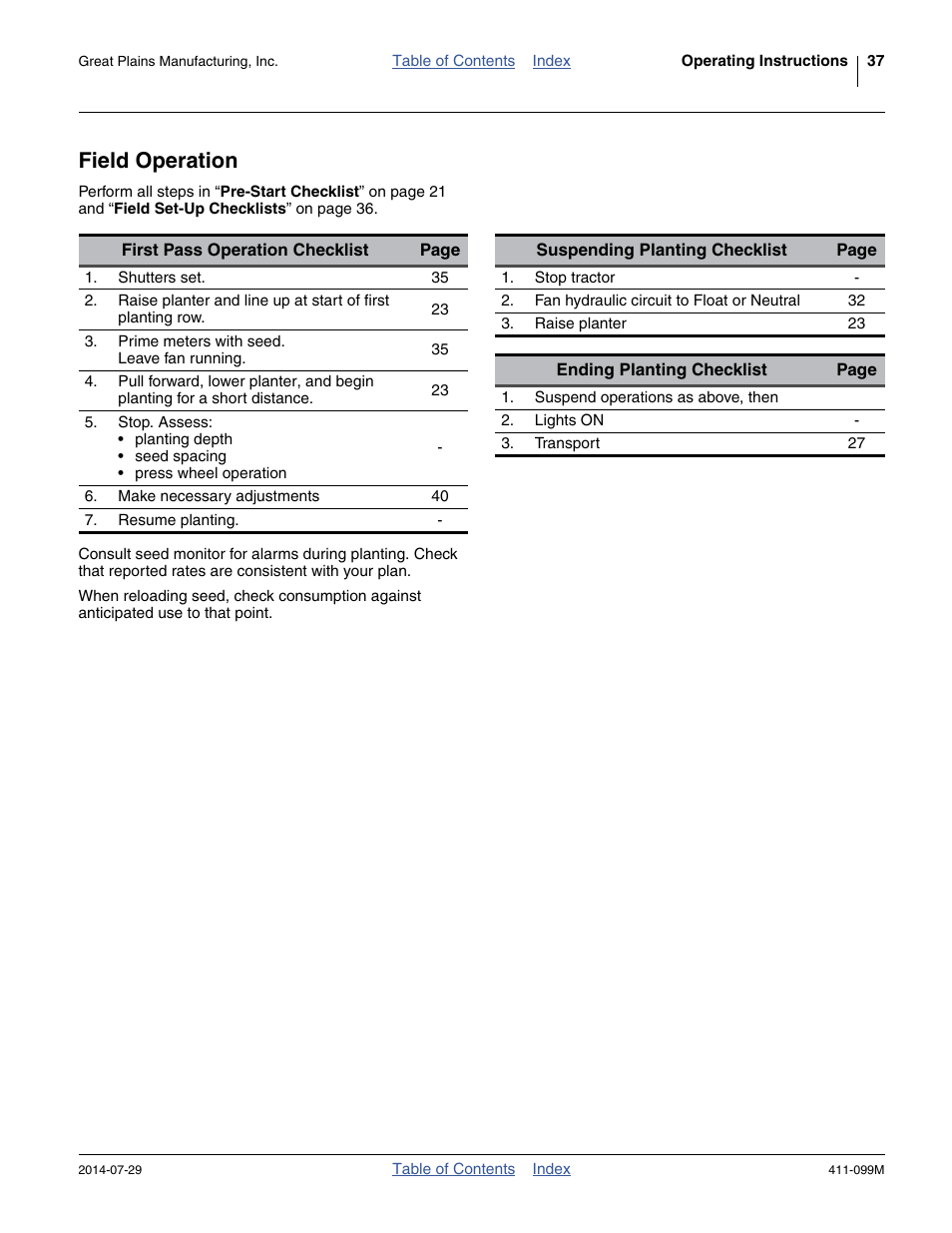 Field operation | Great Plains 3P4025AH Operator Manual User Manual | Page 41 / 132