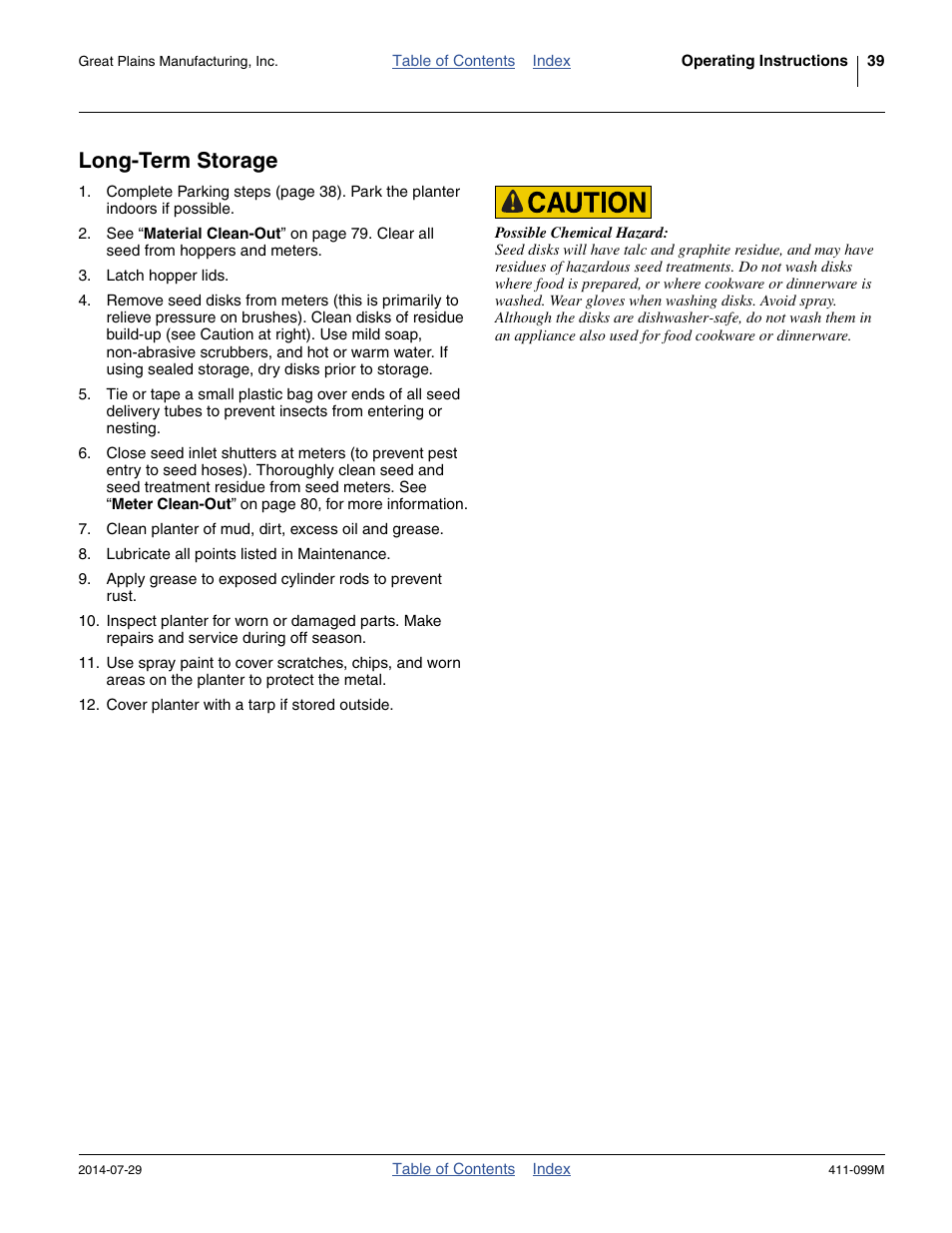 Long-term storage | Great Plains 3P4025AH Operator Manual User Manual | Page 43 / 132
