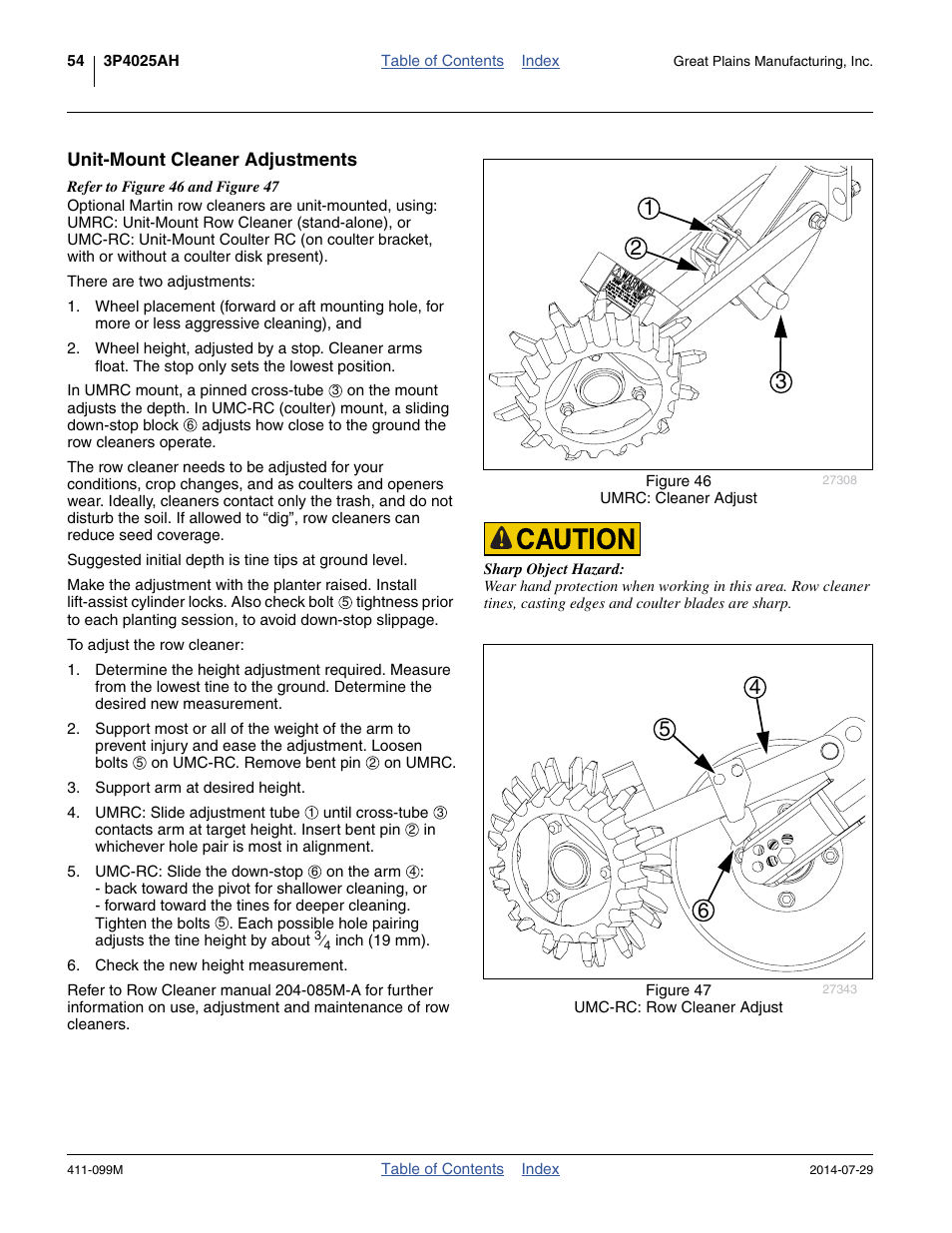 Unit-mount cleaner adjustments | Great Plains 3P4025AH Operator Manual User Manual | Page 58 / 132