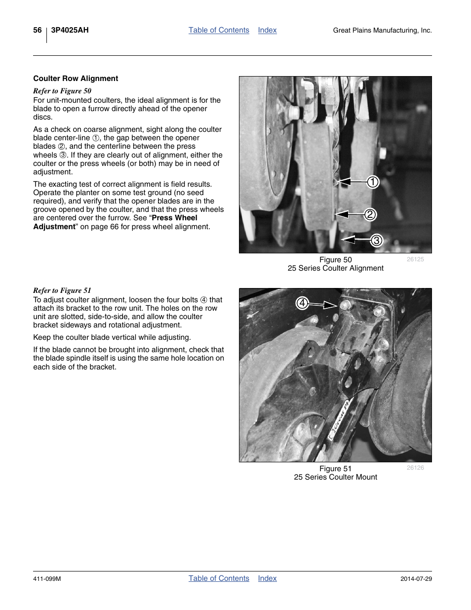 Coulter row alignment | Great Plains 3P4025AH Operator Manual User Manual | Page 60 / 132