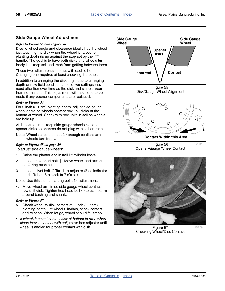 Side gauge wheel adjustment | Great Plains 3P4025AH Operator Manual User Manual | Page 62 / 132