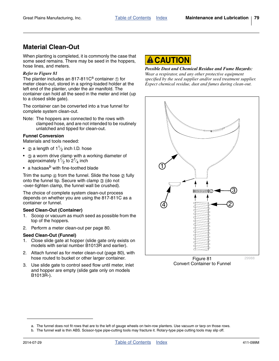 Material clean-out, Funnel conversion, Seed clean-out (container) | Seed clean-out (funnel) | Great Plains 3P4025AH Operator Manual User Manual | Page 83 / 132