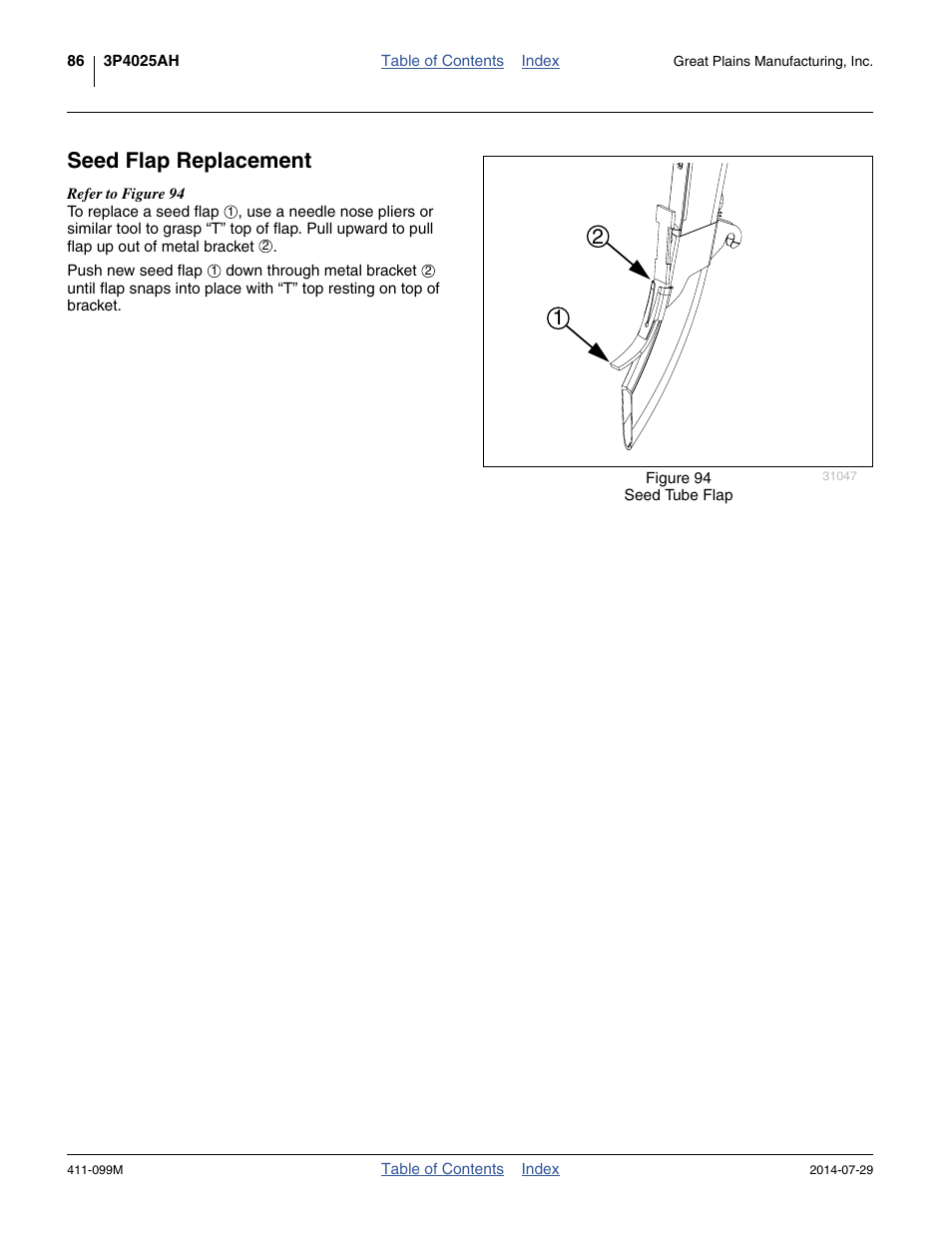 Seed flap replacement | Great Plains 3P4025AH Operator Manual User Manual | Page 90 / 132