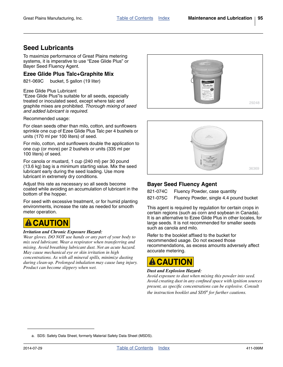 Seed lubricants, Ezee glide plus talc+graphite mix | Great Plains 3P4025AH Operator Manual User Manual | Page 99 / 132