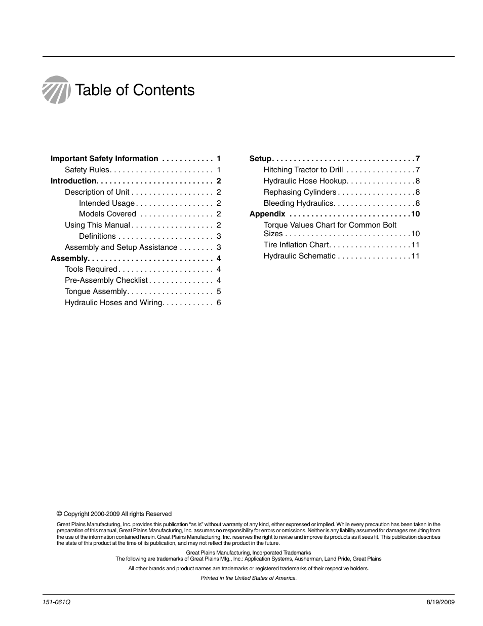 Great Plains 606NT Predelivery Manual User Manual | Page 2 / 14