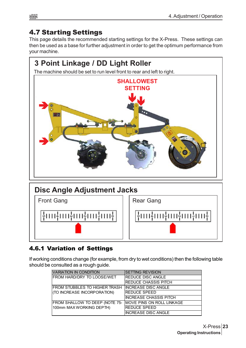 Дд д, Disc angle adjustment jacks, 3 point linkage / dd light roller | Great Plains P15843 Serial No 18007975 User Manual | Page 23 / 34