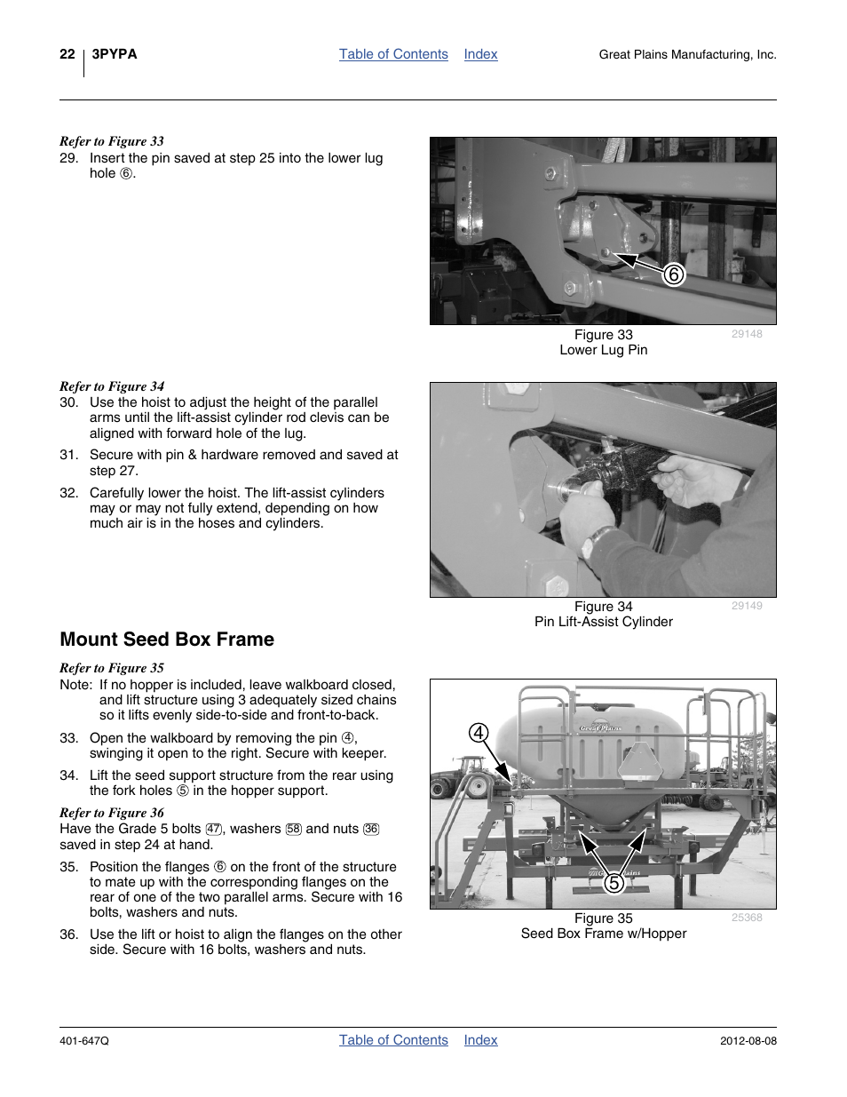 Mount seed box frame | Great Plains 3PYPA Predelivery Manual User Manual | Page 26 / 88
