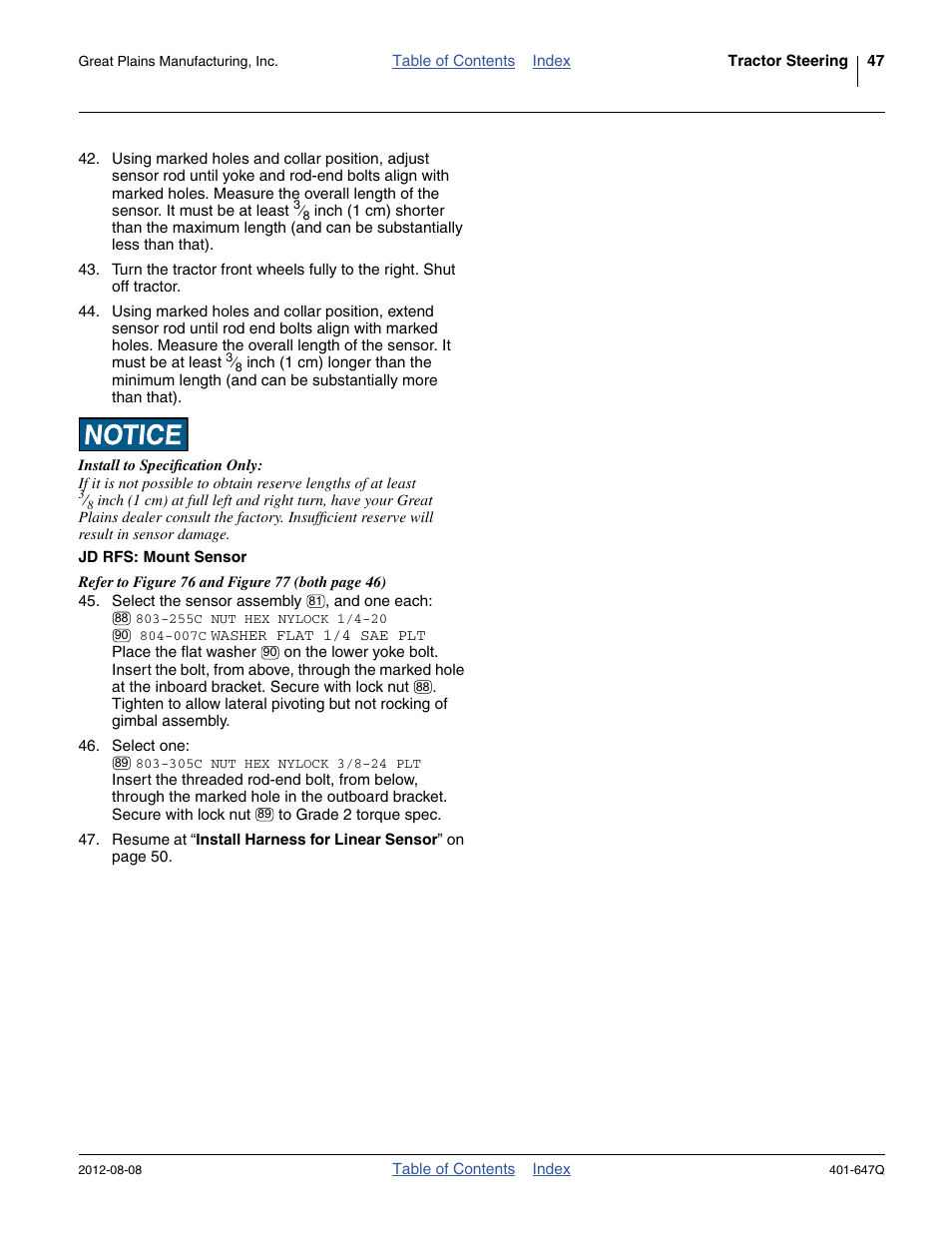 Jd rfs: mount sensor | Great Plains 3PYPA Predelivery Manual User Manual | Page 51 / 88