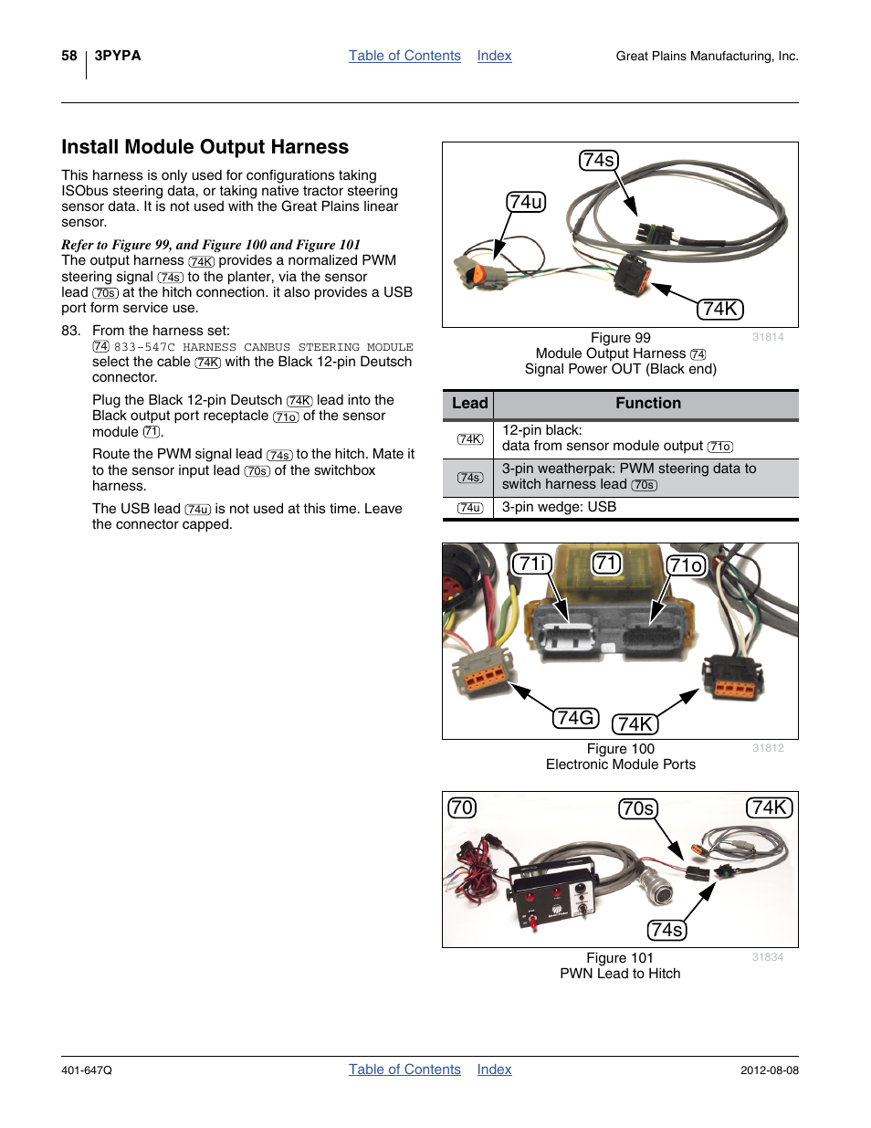 Install module output harness | Great Plains 3PYPA Predelivery Manual User Manual | Page 62 / 88
