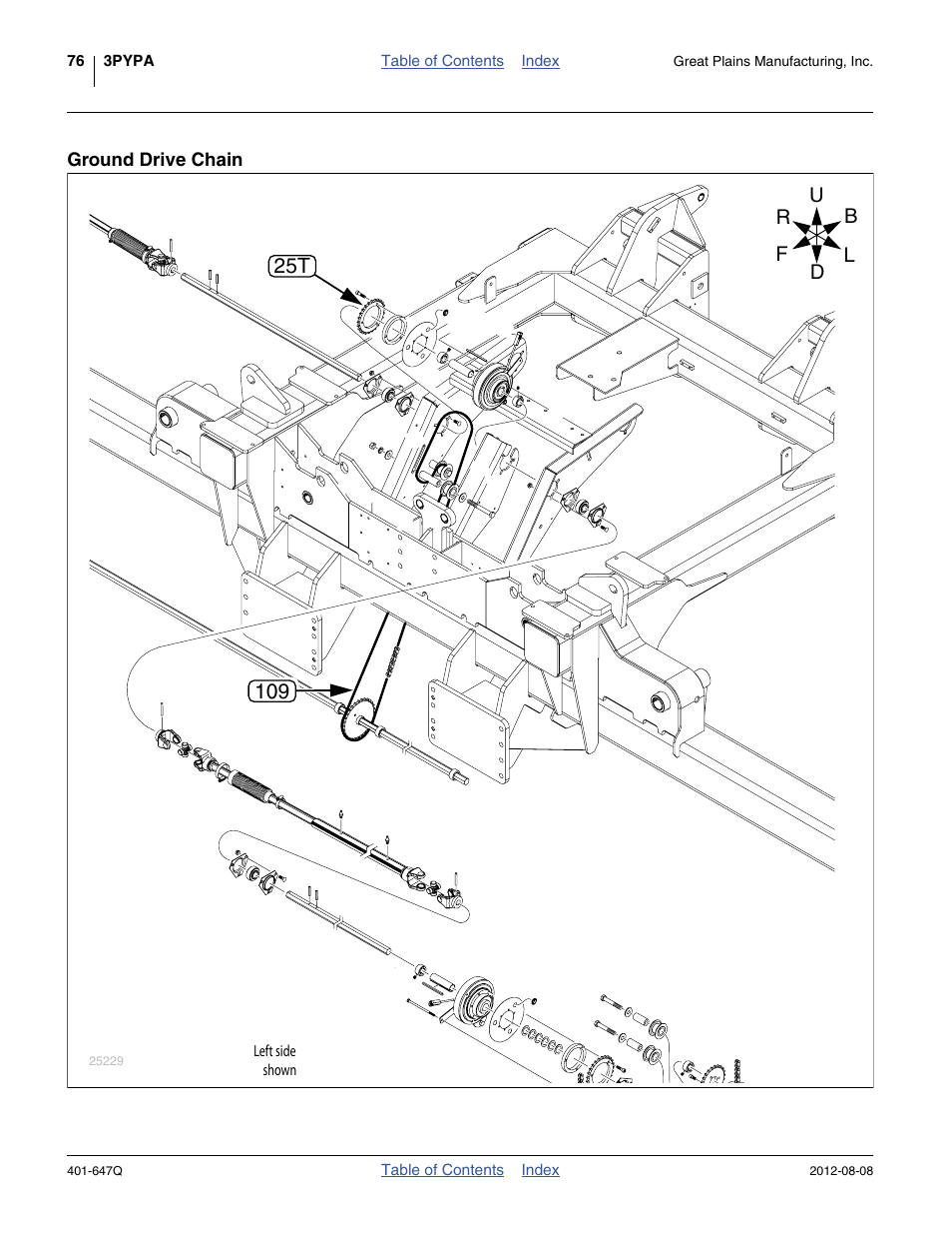 Ground drive chain | Great Plains 3PYPA Predelivery Manual User Manual | Page 80 / 88