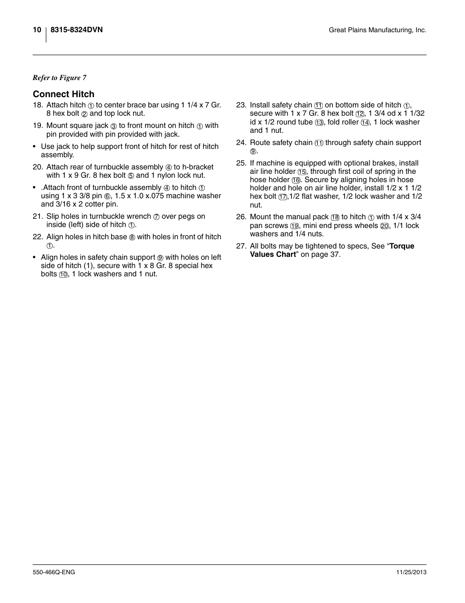 Connect hitch | Great Plains DVN8324 Assembly Manual User Manual | Page 14 / 74