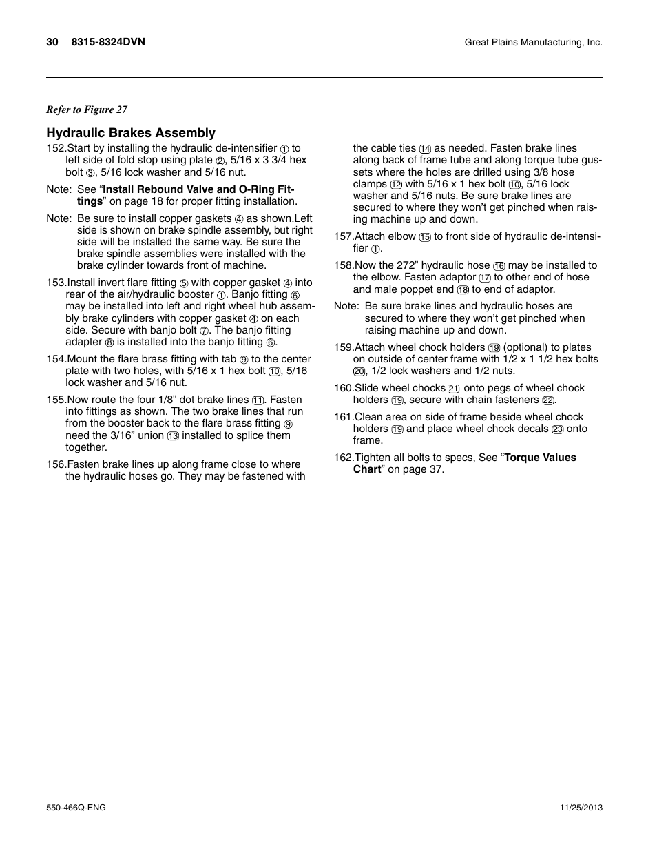 Hydraulic brakes assembly | Great Plains DVN8324 Assembly Manual User Manual | Page 34 / 74