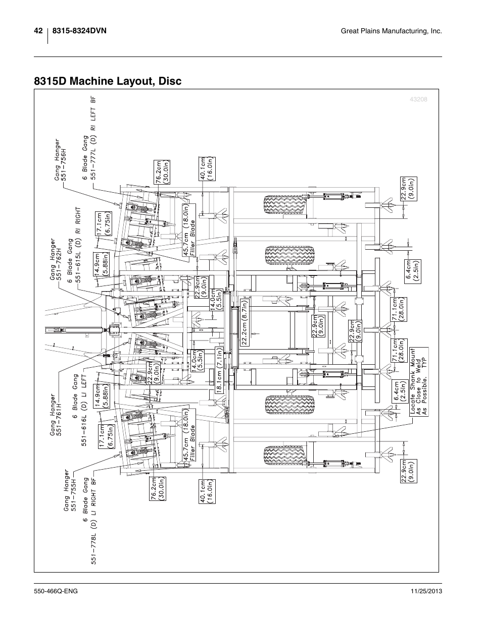 8315d machine layout, disc | Great Plains DVN8324 Assembly Manual User Manual | Page 46 / 74