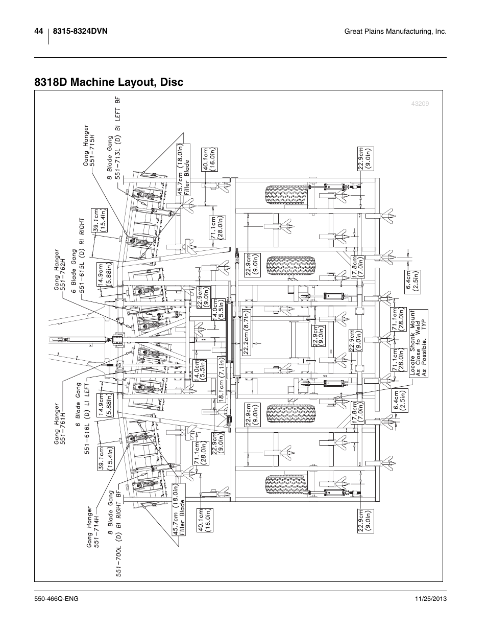 8318d machine layout, disc | Great Plains DVN8324 Assembly Manual User Manual | Page 48 / 74
