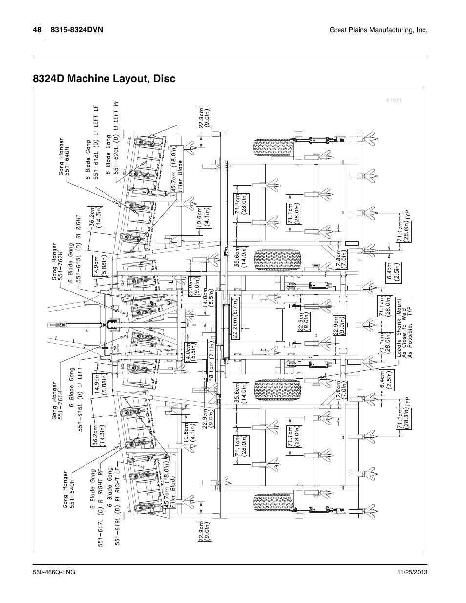 8324d machine layout, disc | Great Plains DVN8324 Assembly Manual User Manual | Page 52 / 74